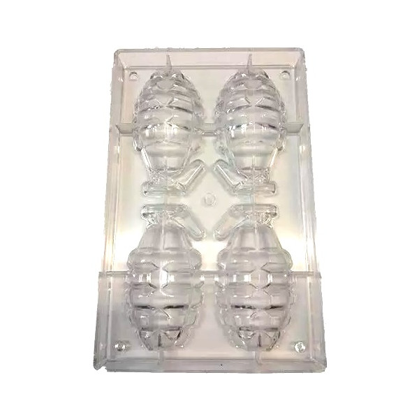 Bomba a mano di cioccolato stampo policarbonato 4 granate da 115x62x60 mm