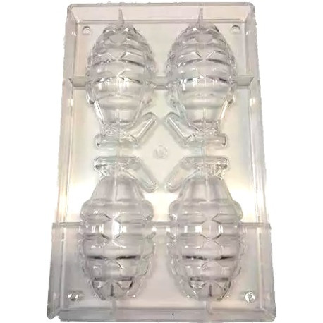 Bomba a mano di cioccolato stampo policarbonato 4 granate da 115x62x60 mm Bomba a mano di cioccolato stampo policarbonato 4 granate da 115x62x60 mm