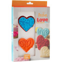 Set Cuori 'I Love You' 3D da Decora – Tagliapasta + 2 Marcatori a Rilievo per Biscotti