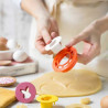 Tagliapasta pasqua mix and match da Decora set 4 cutter in plastica abbina ed unisci per biscotti occhi di bue a tema