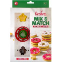 Tagliapasta natale mix and match da Decora set 4 cutter in plastica abbina ed unisci per biscotti occhi di bue a tema