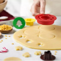 Tagliapasta natale mix and match da Decora: set 4 cutter in plastica abbina ed unisci per biscotti occhi di bue a tema