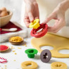 Tagliapasta natale mix and match da Decora: set 4 cutter in plastica abbina ed unisci per biscotti occhi di bue a tema