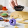 Tagliapasta Halloween mix and match da Decora set 4 cutter in plastica abbina ed unisci per biscotti occhi di bue a tema