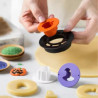 Tagliapasta Halloween mix and match da Decora set 4 cutter in plastica abbina ed unisci per biscotti occhi di bue a tema