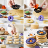 Set 4 taglia-biscotti occhi di bue a tema Halloween della serie Mix and Match in plastica da Decora Set 4 taglia-biscotti occhi di bue a tema Halloween della serie Mix and Match in plastica da Decora