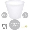 10 Supporti diritti per ovetti di pasqua fazzoletto da 150 g, in plastica trasparente, misura 80 mm x 47 mm h 61 mm