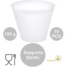 10 Supporti diritti per ovetti di pasqua fazzoletto da 150 g, in plastica trasparente, misura 80 mm x 47 mm h 61 mm