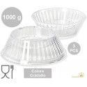 3 Supporti per uovo di pasqua stagnolate e decorate da 1000 g, a forma barchetta colore trasparente effetto cristallino