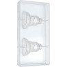 Campana di cioccolato da 50 g di ø7xh8 cm con decoro uccello con ulivo stampo in policarbonato professionale Campana di cioccolato da 50 g di ø7xh8 cm con decoro uccello con ulivo stampo in policarbonato professionale