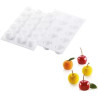 Stampo mela, ciliegia e pesca da 30 ml in silicone bianco da Silikomart Stampo mela, ciliegia e pesca da 30 ml in silicone bianco da Silikomart