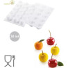 Stampo mela, ciliegia e pesca da 30 ml in silicone bianco da Silikomart Stampo mela, ciliegia e pesca da 30 ml in silicone bianco da Silikomart