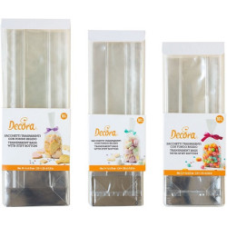 Da 22 a 30 cm 10 sacchetti fondo rigido rettangolare trasparenti Decora per biscotti caramelle e bon bon
