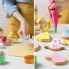Tagliapasta fantasie di pasqua Decora set 5 cutter in metallo colorato Tagliapasta fantasie di pasqua Decora set 5 cutter in metallo colorato