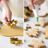 Tagliapasta fantasie del Natale Decora: set 5 cutter in metallo dorato Tagliapasta fantasie del Natale Decora: set 5 cutter in metallo dorato