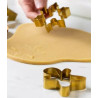 Tagliapasta fantasie del Natale Decora: set 5 cutter in metallo dorato Tagliapasta fantasie del Natale Decora: set 5 cutter in metallo dorato