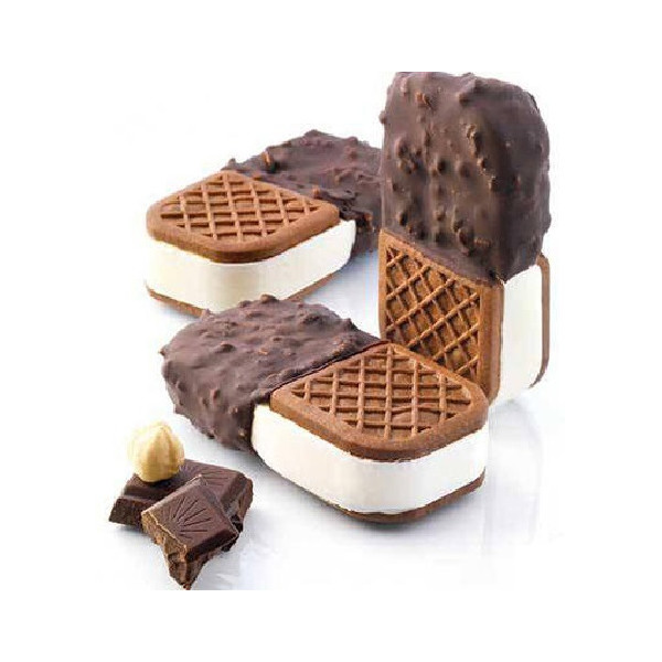 Crock Silikomart: stampo silicone per gelati tipo MaxiBon su vassoio