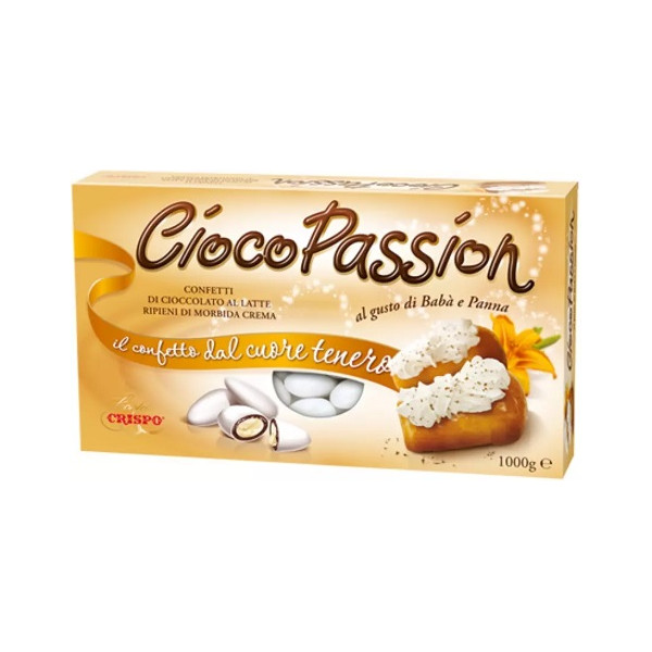 Ciocopassion babà e panna confetti bianchi Crispo 1 Kg