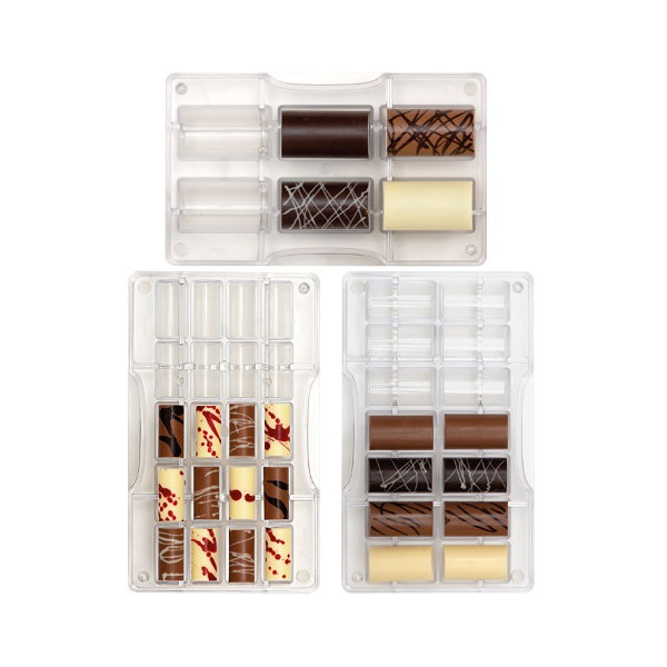 Da 3,3 a 5,5 cm stampo cilindri di cioccolato in policarbonato Decora
