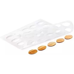 Oval Chablon Silikomart: set 2 stampi in silicone per 84 decorazioni ovali di dimensioni 2,4x3,4xh0,2 cm