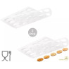 Oval Chablon Silikomart: set 2 stampi in silicone per 84 decorazioni ovali di dimensioni 2,4x3,4xh0,2 cm Oval Chablon Silikomart: set 2 stampi in silicone per 84 decorazioni ovali di dimensioni 2,4x3,4xh0,2 cm
