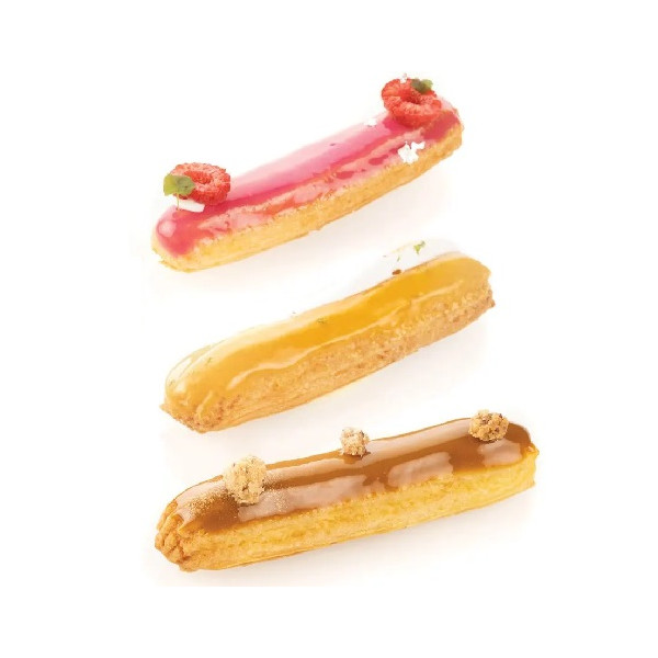 Air mat Éclair 583x384 mm Silikomart: tappeto silicone microforato doppia faccia per la cottura di éclairs e mini éclairs