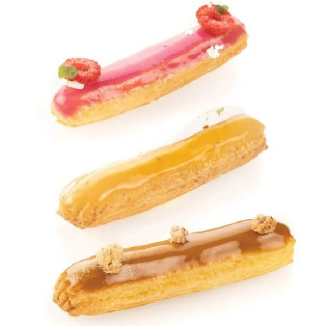 Air mat Éclair 583x384 mm Silikomart: tappeto silicone microforato doppia faccia per la cottura di éclairs e mini éclairs
