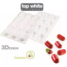 Pillow 30 Silikomart: stampo in silicone bianco con cutter per mini pillole Pillow 30 Silikomart: stampo in silicone bianco con cutter per mini pillole