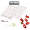Pillow 30 Silikomart: stampo in silicone bianco con cutter per mini pillole