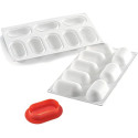 Pillow 80 Silikomart: stampo in silicone bianco con cutter per monoporzioni a forma di pillole