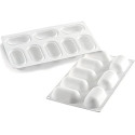 Pillow 80 Silikomart: stampo in silicone bianco con cutter per monoporzioni a forma di pillole