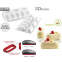 Pillow 80 Silikomart: stampo in silicone bianco con cutter per monoporzioni a forma di pillole