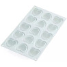 Cupido 30 Silikomart stampo silicone con cutter in plastica per 15 piccoli cuori 45x44 h 24 mm Cupido 30 Silikomart stampo silicone con cutter in plastica per 15 piccoli cuori 45x44 h 24 mm