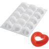 Cupido 30 Silikomart stampo silicone con cutter in plastica per 15 piccoli cuori 45x44 h 24 mm Cupido 30 Silikomart stampo silicone con cutter in plastica per 15 piccoli cuori 45x44 h 24 mm