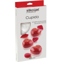 Cupido 30 Silikomart: stampo silicone con cutter in plastica per 15 piccoli cuori 3D lisci 45x44 h 24 mm