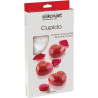 Cupido 30 Silikomart: stampo silicone con cutter in plastica per 15 piccoli cuori 3D lisci 45x44 h 24 mm Cupido 30 Silikomart: stampo silicone con cutter in plastica per 15 piccoli cuori 3D lisci 45x44 h 24 mm
