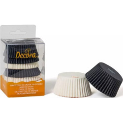 75 Pirottini muffin in carta bianca e nera ø5xh3,2 cm Decora