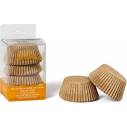 Pirottini Muffin Decora in Carta Marrone Naturale – Set 75 Pezzi ø5×h3,2 cm per Dolci e Cupcake