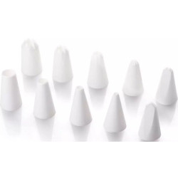 Set 10 beccucci per decorazioni da Vespa: serie 10 becchi o bocchette per decorazioni, lisci, frisati, ecc