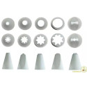 Set 10 cornetti o beccucci per sac-a-poche da Vespa: disponibili in diverse forme: lisci, frisati