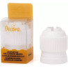 Adattatore per cornetti 3D con cappuccio salva freschezza, in plastica bianca per alimenti da Decora Adattatore per cornetti 3D con cappuccio salva freschezza, in plastica bianca per alimenti da Decora