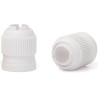 Adattatore per cornetti 3D con cappuccio salva freschezza, in plastica bianca per alimenti da Decora Adattatore per cornetti 3D con cappuccio salva freschezza, in plastica bianca per alimenti da Decora