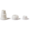 1 o 12 Adattatori per cornetti standard con cappuccio salva freschezza, in plastica bianca per alimenti da Decora 1 o 12 Adattatori per cornetti standard con cappuccio salva freschezza, in plastica bianca per alimenti da Decora