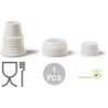 Adattatore per cornetti standard con cappuccio, salva freschezza, in plastica bianca per alimenti da Decora Adattatore per cornetti standard con cappuccio, salva freschezza, in plastica bianca per alimenti da Decora
