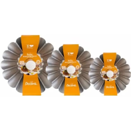 Da ø20 a ø28 cm stampo babà o budino a margherita con tubo in metallo antiaderente h8,5 cm Decora Da ø20 a ø28 cm stampo babà o budino a margherita con tubo in metallo antiaderente h8,5 cm Decora