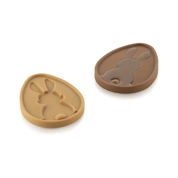 Choco uovo Silikomart stampo silicone tavoletta uovo di cioccolato con decoro coniglio 103x79xh10 mm