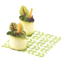 Stencil foliage Silikomart stampo silicone giallo decoro fogliame 100x100xh 1 mm - set 2 pz