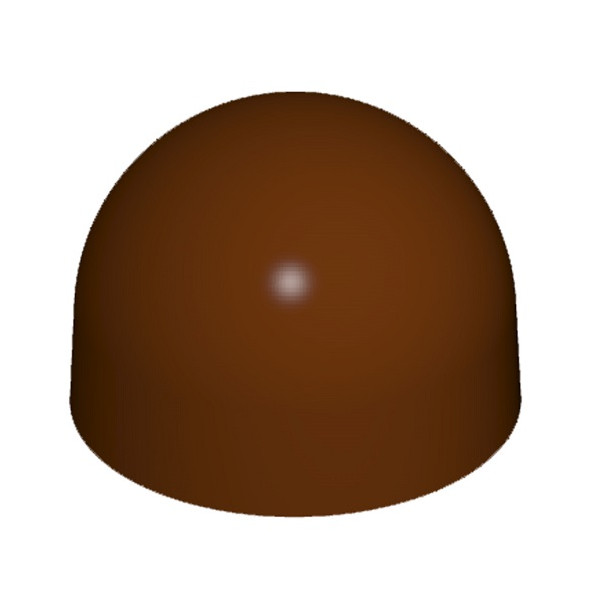 Stampo cioccolato tondo a cupola a forma boero diametro 28 mm peso pieno da 10 g in policarbonato