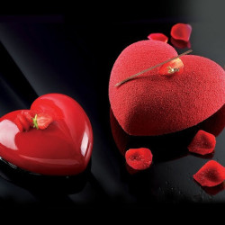 Cuore Silikomart (600/1000ml) – Stampo in Silicone con Cutter per Torte e Semifreddi Ti Amo o Amore