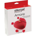 Amore 600 Silikomart: kit stampo in silicone bianco per torta a forma di cuore 142x137xh52 mm con cutter